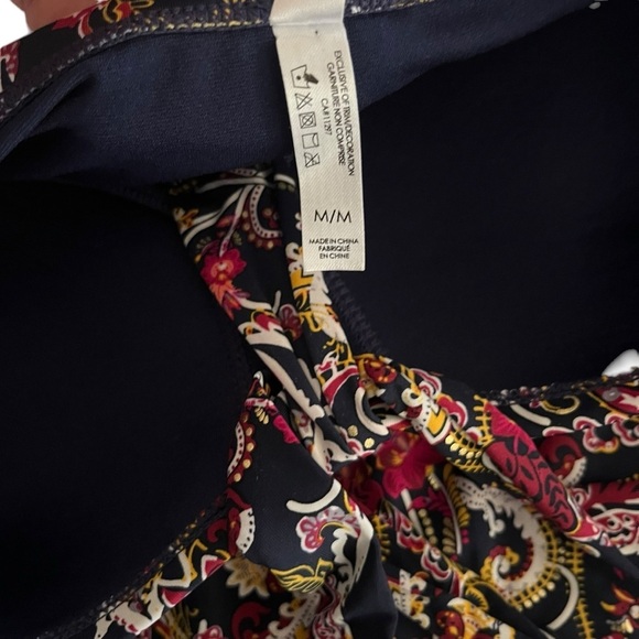 La Vie en Rose Aqua Paisley Swim Tankini top halter handkerchief hem boho medium - Picture 4 of 10